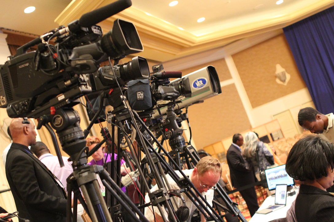 Multi-camera broadcast rig at a live event
