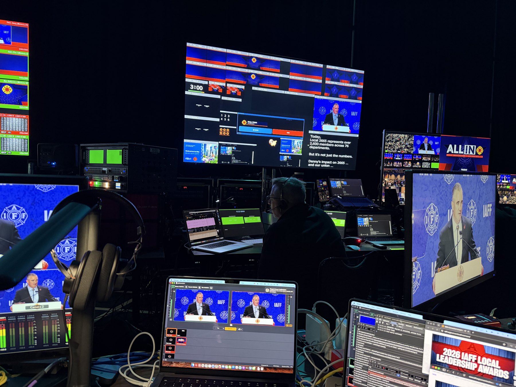 Technical direction team at the switcher