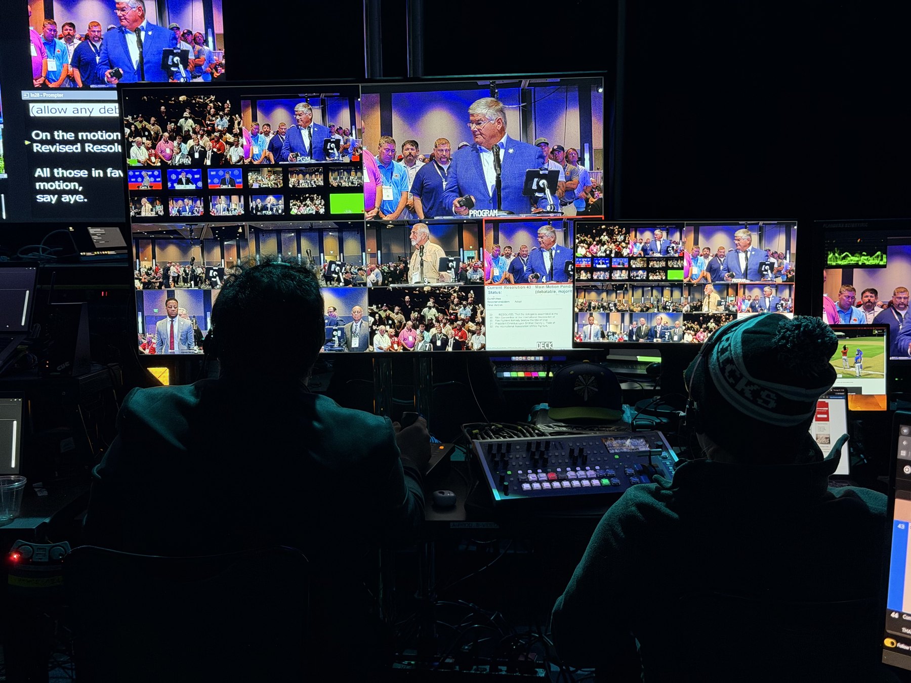 Technical direction team at the switcher