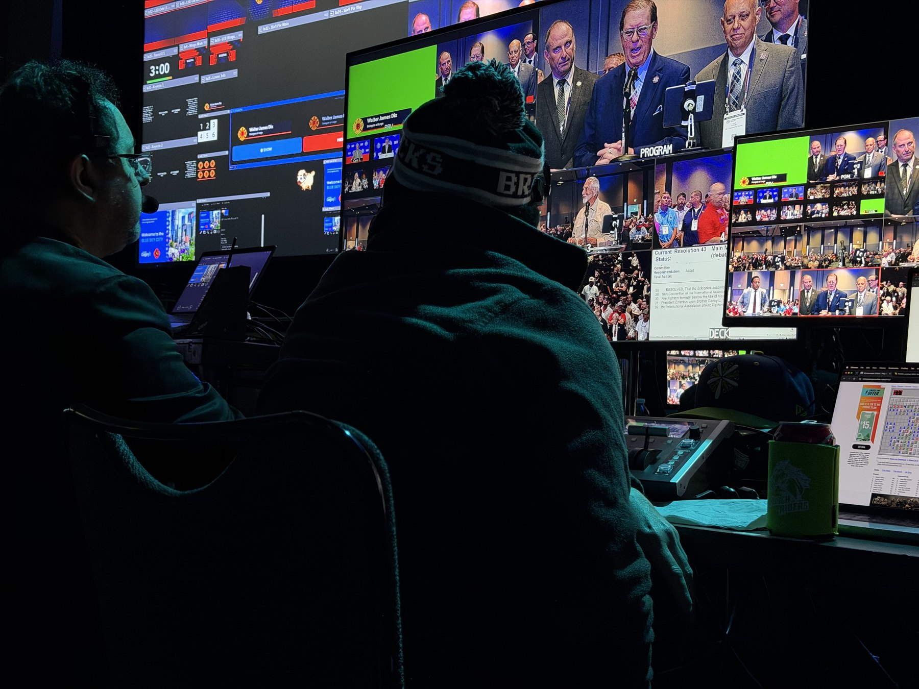 Live broadcast control room
