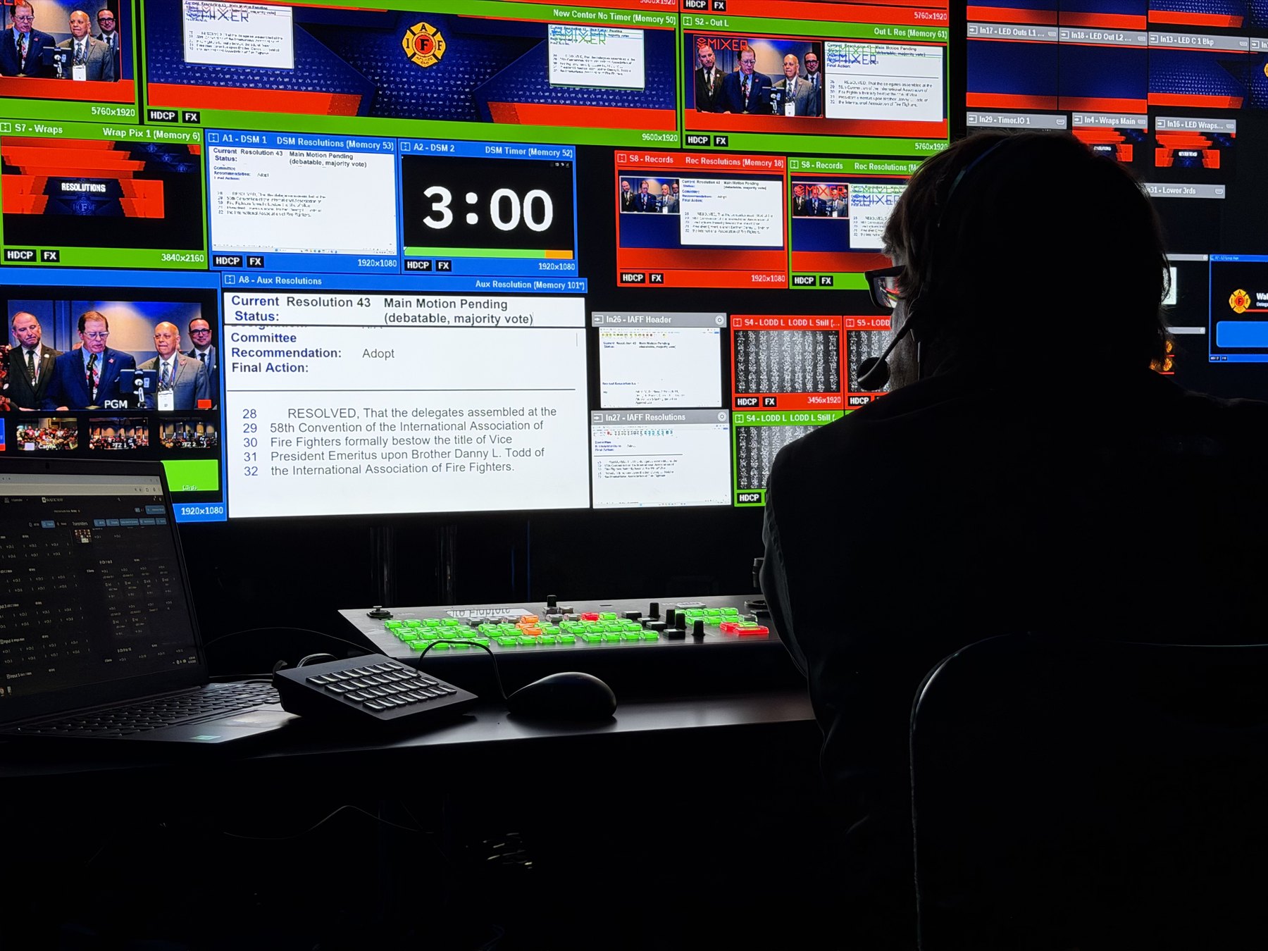 Live broadcast control room